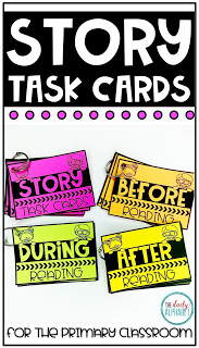 Good readers ask questions before, during and after the story. These story task cards can help make it easy to do!