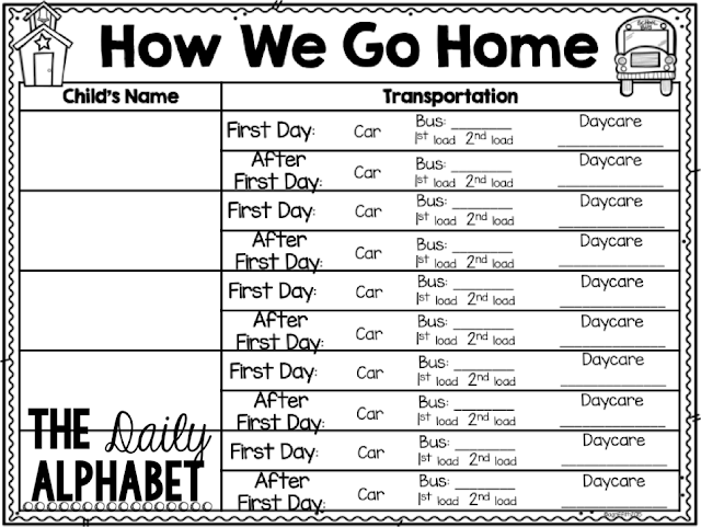 Dismissal time on the first day of school can be stressful! Check out this tried and true way of keeping track of transportation changes!