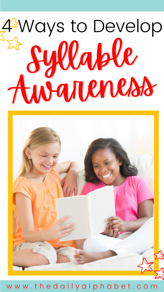 Once students have a sense of word awareness, they begin to develop syllable awareness, even though they may not know what a syllable is. By the end of kindergarten, most students should be able to differentiate syllables in a three-syllable word with modeling and practice. Let's take a look at some easy ways to improve syllable awareness in little learners!