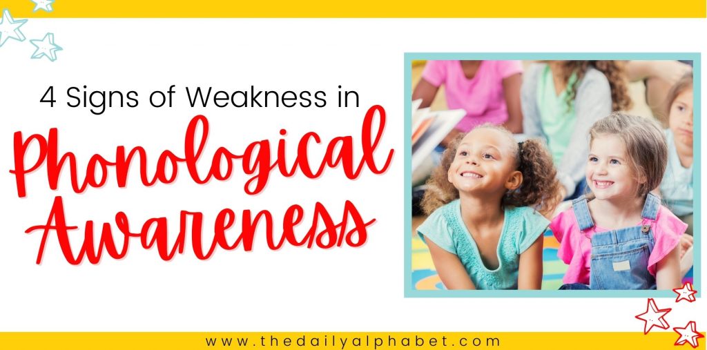 Phonological awareness is an important skill for young children to develop, as it helps with reading and spelling. In this post, we discuss four signs that a student may have weaknesses when it comes to phonological awareness.